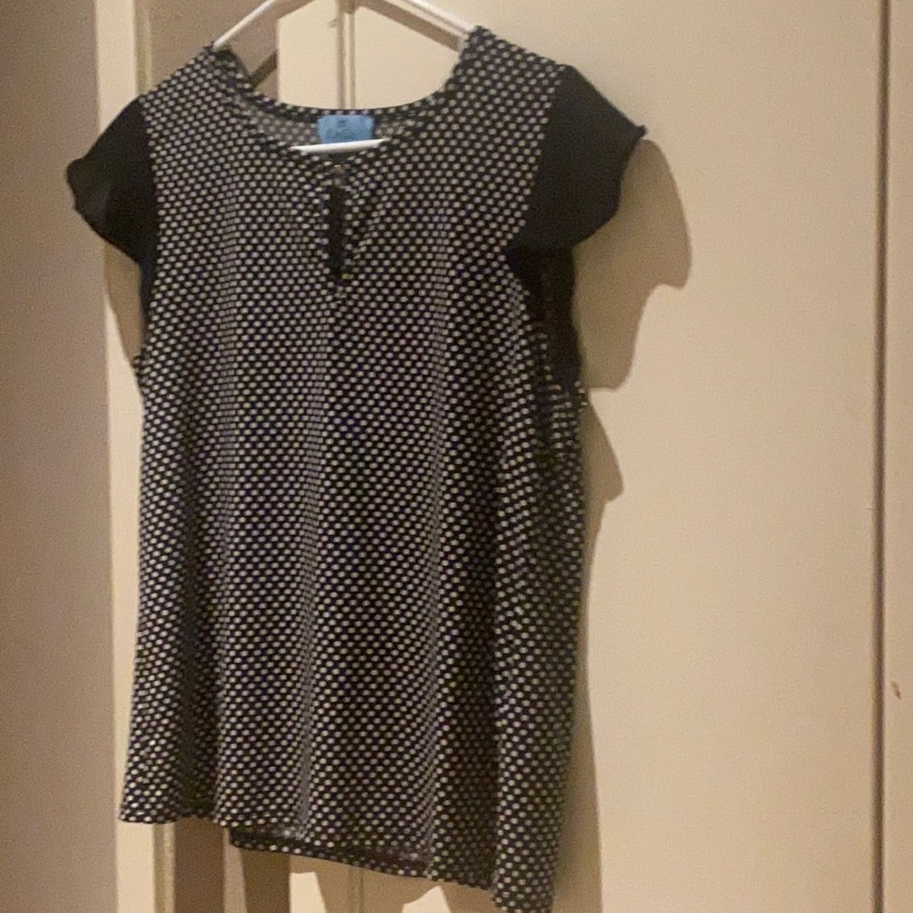 Polka dot blouse with butterfly sleeves